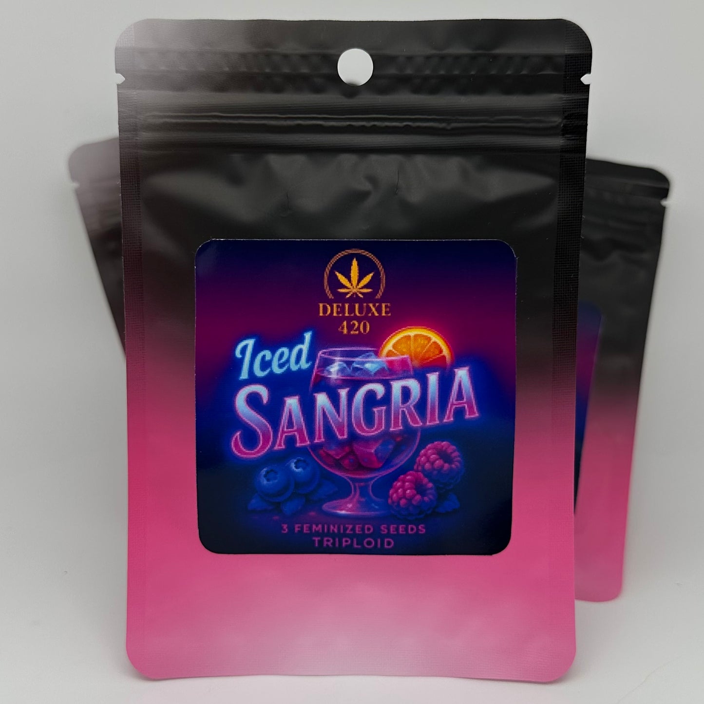 iced sangria seedpack, schwarz pink, 3 feminzed seeds, triploid