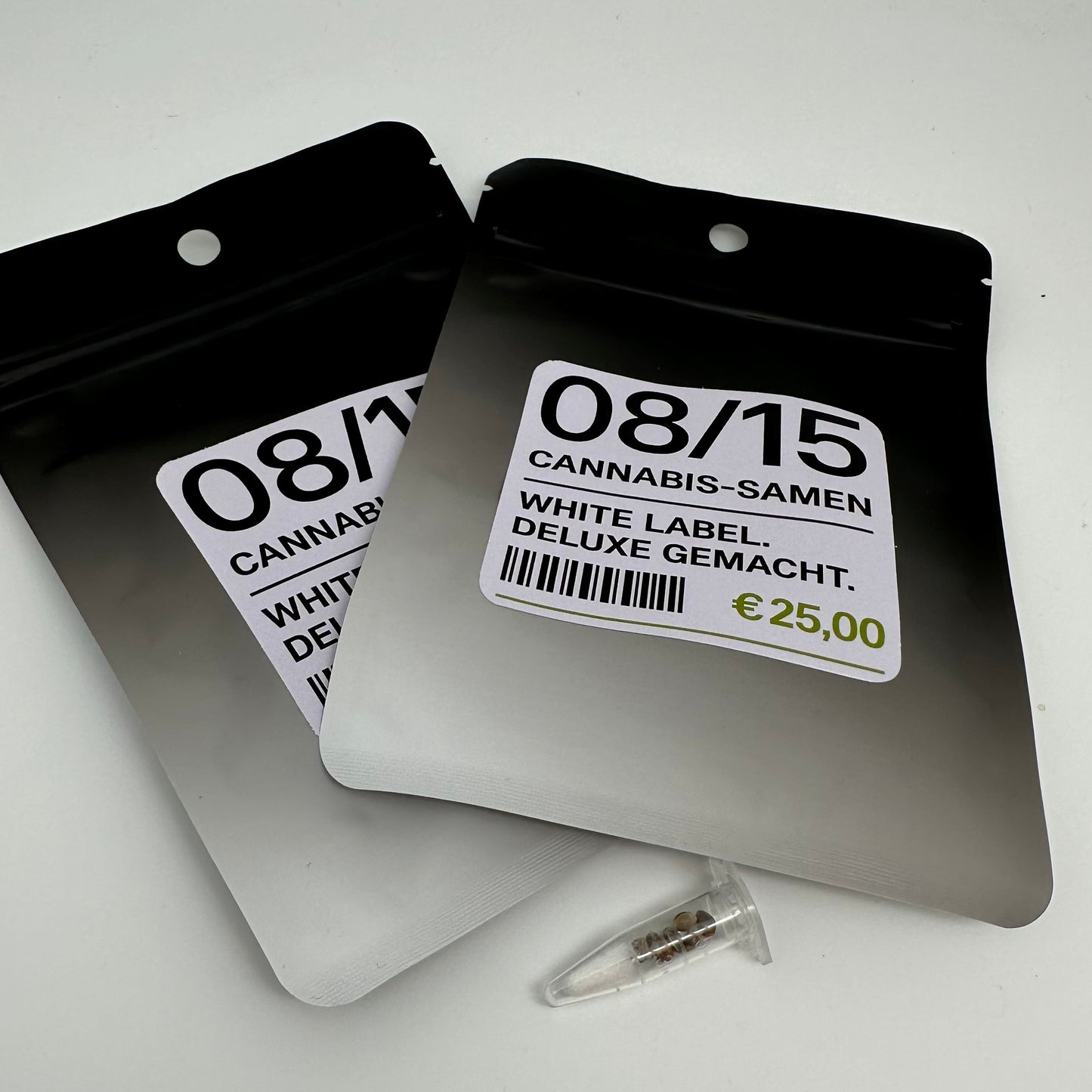 08/15 Seed Pack mit ironischem Label und Preis